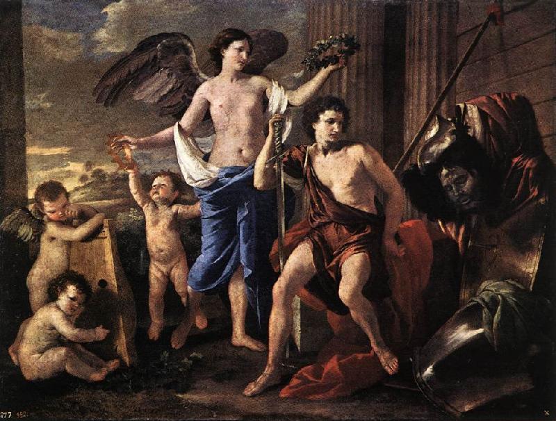POUSSIN, Nicolas The Victorious David af oil painting picture